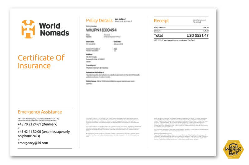 World Nomads保険証